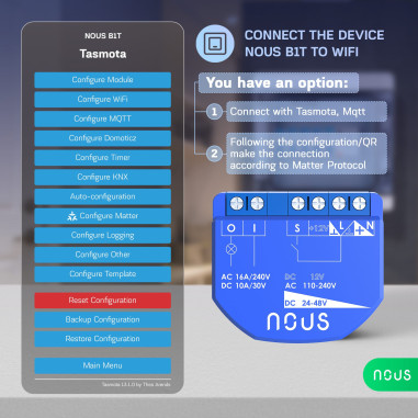 Modul Smart 1 Canal Dry Contact Tasmota NOUS B1T