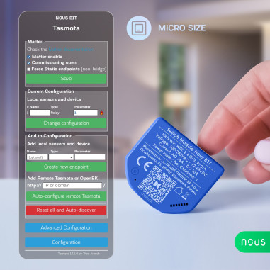 Modul Smart 1 Canal Dry Contact Tasmota NOUS B1T