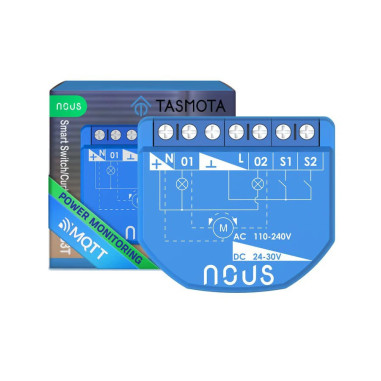 Modul Smart 2 Canale cu Monitorizare Consum Tasmota NOUS B3T