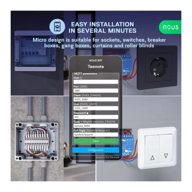 Modul Smart 2 Canale cu Monitorizare Consum Tasmota NOUS B3T