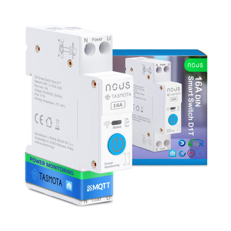 Modul Smart 1 Canal 16A cu Montaj pe Șină DIN Tasmota NOUS D1T
