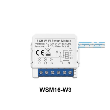 Modul Smart 3 Canale WiFi TUYA Avatto (cu Nul)