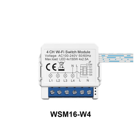 Modul Smart 4 Canale WiFi TUYA Avatto (cu Nul)