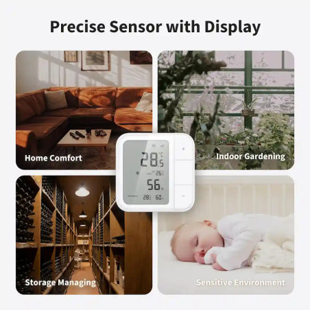 Senzor de Temperatură și Umiditate cu afișaj LCD Smart ZigBee și Thread AQARA W100
