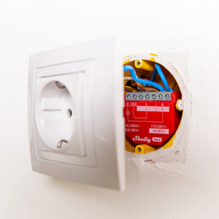 Shelly 1PM Gen4 - Modul Smart 1 Canal cu Monitorizare Consum, Montaj in Doză (WiFi, Bluetooth, Zigbee, Matter)