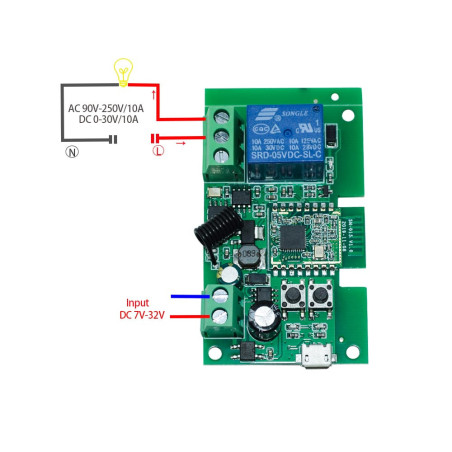 Modul Smart 1 Canal 5-32V Dry Contact WiFi EWeLink (cu Nul)