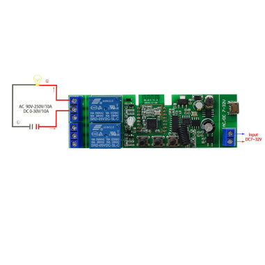 Modul Smart 2 Canale 5-32V Dry Contact WiFi EWeLink (cu Nul)