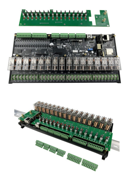 Controller Smart cu Montaj pe șină, 16 canale, ESP32, KinCony E16P