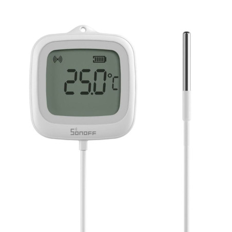 Senzor de Temperatură cu Sondă Externă și Afișaj LCD IP65 Smart ZigBee SONOFF SNZB-02LD