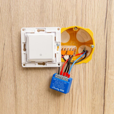 Shelly 1 Mini Gen4 - Modul Smart 1 Canal Dry Contact, Montaj in Doză (WiFi, Bluetooth, Zigbee, Matter)