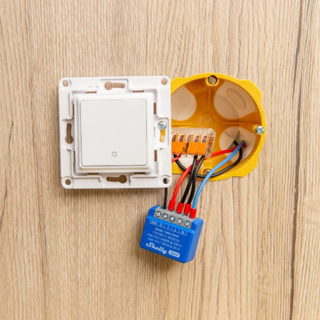 Shelly 1 Mini Gen4 - Modul Smart 1 Canal Dry Contact, Montaj in Doză (WiFi, Bluetooth, Zigbee, Matter)