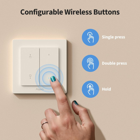 Întrerupător Smart pentru Jaluzele/ Rulouri ZigBee AQARA H2 EU Alb