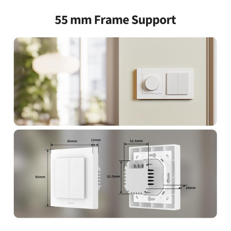 Întrerupător Smart pentru Jaluzele/ Rulouri ZigBee AQARA H2 EU Alb