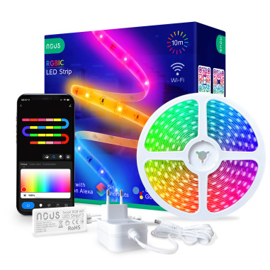 KIT Bandă LED Smart RGBIC WiFi TUYA Nous F5 - 10m