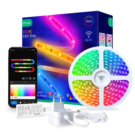 KIT Bandă LED Smart RGBIC WiFi TUYA Nous F5 - 10m