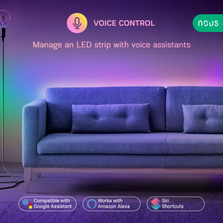 KIT Bandă LED Smart RGBIC WiFi TUYA Nous F5 - 10m