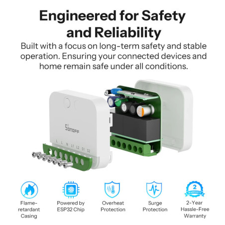 Modul Smart 2 Canale WiFi Matter SONOFF MINI DUO (cu Nul)