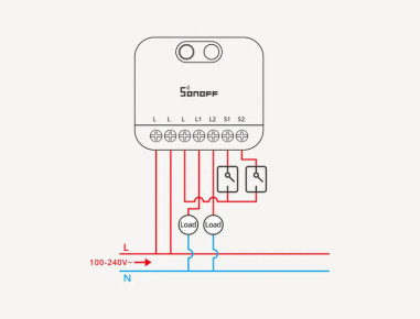 Modul Smart 2 Canale ZigBee SONOFF MINI DUO (fără Nul)
