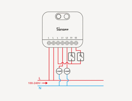 Modul Smart 2 Canale ZigBee SONOFF MINI DUO (fără Nul)