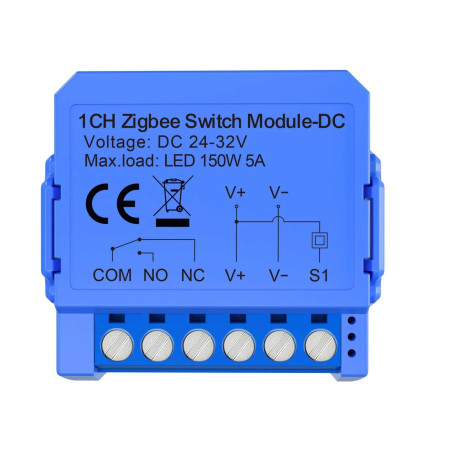 Modul Smart 1 Canal Dry Contact 12-32V DC ZigBee TUYA Avatto (cu Nul)