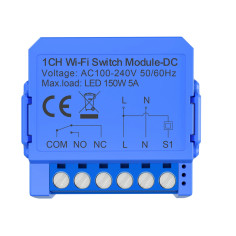 Modul Smart 1 Canal Dry Contact 230V AC WiFi TUYA Avatto (cu Nul)