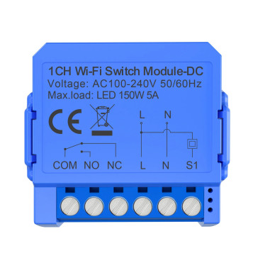 Modul Smart 1 Canal Dry Contact 230V AC WiFi TUYA Avatto (cu Nul)