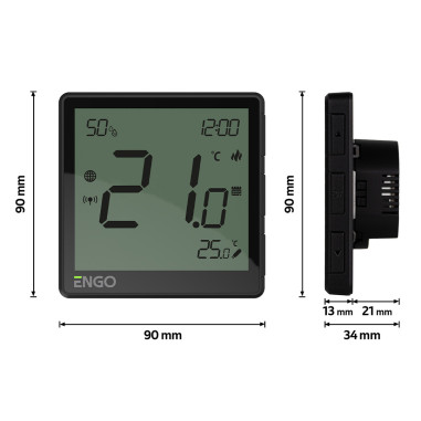 Termostat de cameră cu montaj în doză, 230V, ZigBee – ENGO EONE-230B