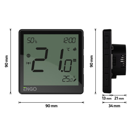 Termostat de cameră cu montaj în doză, 230V, ZigBee – ENGO EONE-230B