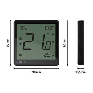 Termostat de cameră cu acumulator, ZigBee – ENGO EONE-BATB