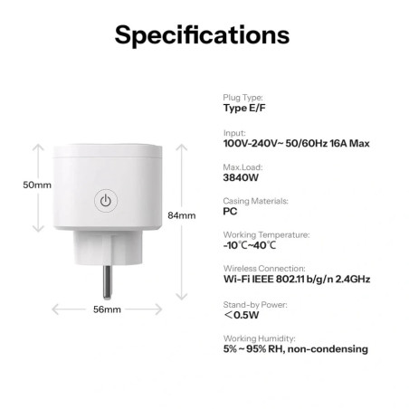 Priza Smart cu Monitorizare Consum 16A Matter over WiFi SONOFF S61STPF