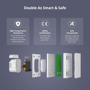 Întrerupător Smart triplu WiFi Matter SONOFF M5 80 GRI (cu nul)