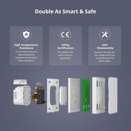 Întrerupător Smart triplu WiFi Matter SONOFF M5 80 GRI (cu nul)