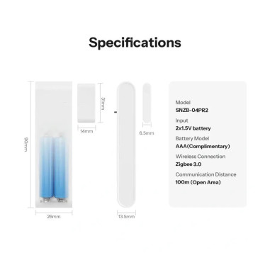 Senzor pentru Ușă / Fereastră Smart ZigBee SONOFF SNZB-04PR2