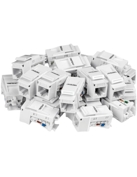 Set 25 buc. Keystone Jack Cat.6 tool-less, alb - TRENDnet TC-K25C6-25buc