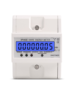 Contor de energie trifazic Sinotimer DDS024, 3P+N, 3×230/400V, 5(80)A, afisaj LCD, montaj sina DIN, Clasa 1.0