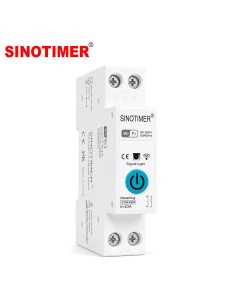 Intrerupator inteligent WiFi Sinotimer STM-63M, 63A, monitorizare consum energie, protectie supratensiune/subtensiune, Smart