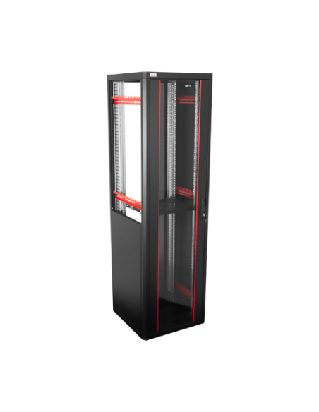 Rack de podea PRO SERIES 42U 19'' 600x600, capacitate 1000 kg, RAL 9005, asamblat ASY-42U-6060PRO