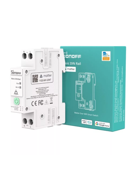 Modul Smart 1 Canal WiFi, compatibil Matter, montaj pe șină DIN, 32A, monitorizare consum energie – SONOFF BASIC-1GSP