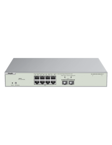 Switch L2+, 8 x RJ45 2.5G PoE+ (240W), 2 x SFP+ 10G, Cloud Management - Ruijie RG-NBS3300-8MG2XS-P