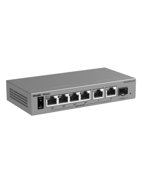 Switch L2, 6 x RJ45 1G (2 x PoE++, 2 x PoE+), 1 x SFP 1G, Cloud Management - Ruijie Reyee RG-ES207GS-HP