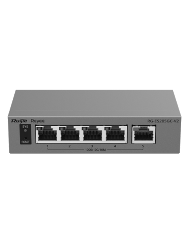 Switch L2, 5 x RJ45 Gigabit, Camera detection, Cloud Management - Ruijie Reyee RG-ES205GC-V2