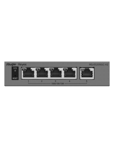 Switch L2, 5 x RJ45 Gigabit, Camera detection, Cloud Management - Ruijie Reyee RG-ES205GC-V2