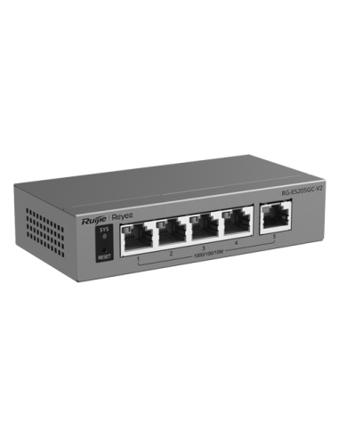 Switch L2, 5 x RJ45 Gigabit, Camera detection, Cloud Management - Ruijie Reyee RG-ES205GC-V2