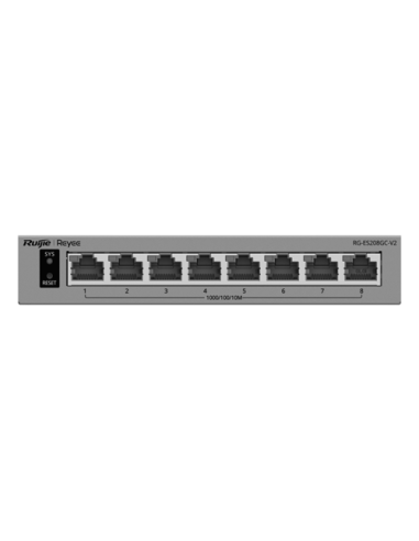 Switch L2, 8 x RJ45 Gigabit, Camera detection, Cloud Management - Ruijie Reyee RG-ES208GC-V2