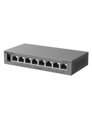Switch L2, 8 x RJ45 Gigabit, Camera detection, Cloud Management - Ruijie Reyee RG-ES208GC-V2