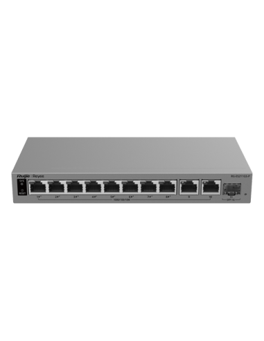 Switch L2, 10 x RJ45 1G (8 x PoE+), 1 x SFP 1G, Putere PoE 120W, Cloud Management - Ruijie Reyee RG-ES211GS-P