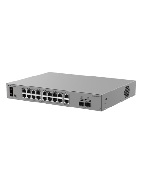 Switch L2, 18 x RJ45 1G (16 x PoE+), 2 x SFP 1G, Putere PoE 250W, Cloud Management - Ruijie Reyee RG-ES220GS-P-V2