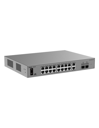 Switch L2, 18 x RJ45 1G (16 x PoE+), 2 x SFP 1G, Putere PoE 250W, Cloud Management - Ruijie Reyee RG-ES220GS-P-V2