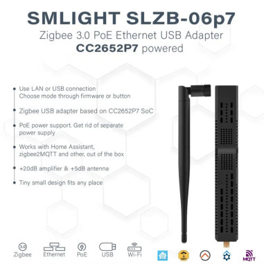 SMLIGHT SLZB-06p7 - Dongle USB Zigbee Ethernet PoE