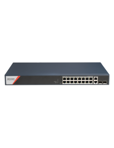 Switch L2, 16 x RJ45 1G PoE (230W), 2 x RJ45 1G, 2 x SFP 1G, Management - HIKVISION DS-3E1520HP-SI-16P2T2F